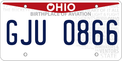 OH license plate GJU0866