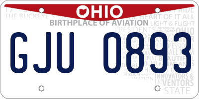 OH license plate GJU0893