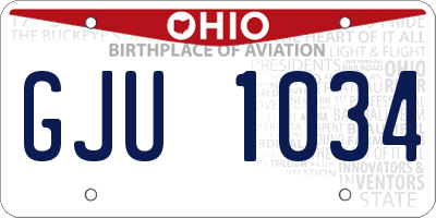 OH license plate GJU1034