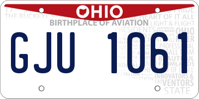 OH license plate GJU1061