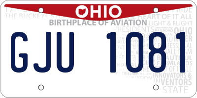 OH license plate GJU1081