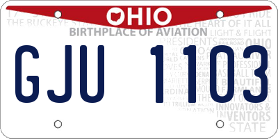 OH license plate GJU1103