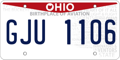OH license plate GJU1106