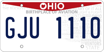 OH license plate GJU1110