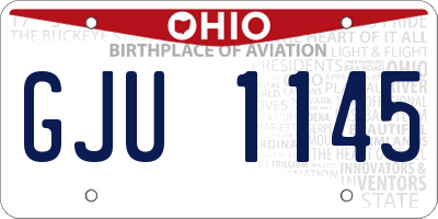 OH license plate GJU1145