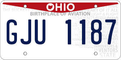 OH license plate GJU1187