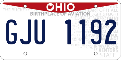 OH license plate GJU1192
