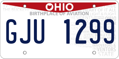 OH license plate GJU1299