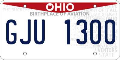 OH license plate GJU1300