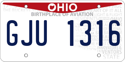 OH license plate GJU1316