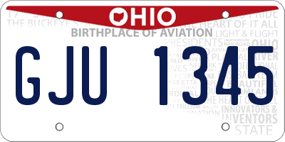 OH license plate GJU1345