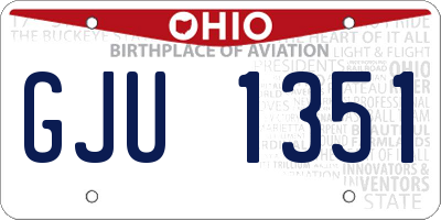 OH license plate GJU1351