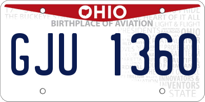 OH license plate GJU1360