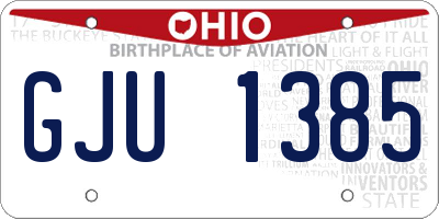 OH license plate GJU1385