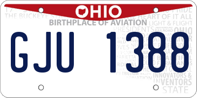 OH license plate GJU1388