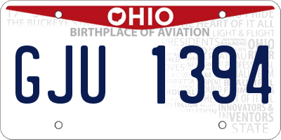 OH license plate GJU1394