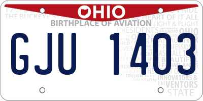 OH license plate GJU1403