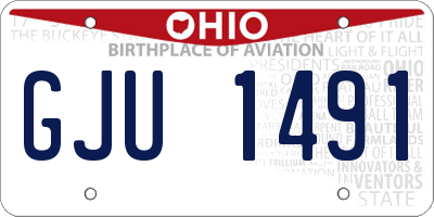 OH license plate GJU1491