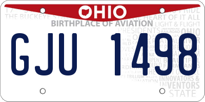 OH license plate GJU1498