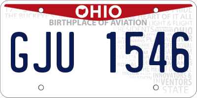 OH license plate GJU1546