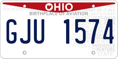 OH license plate GJU1574