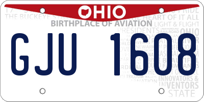 OH license plate GJU1608