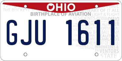 OH license plate GJU1611