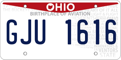 OH license plate GJU1616