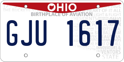 OH license plate GJU1617