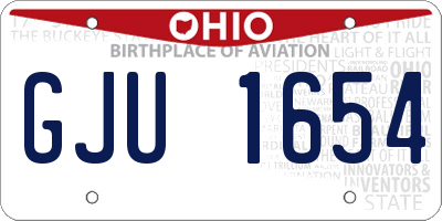 OH license plate GJU1654