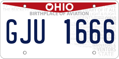 OH license plate GJU1666