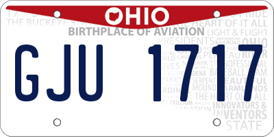 OH license plate GJU1717
