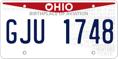 OH license plate GJU1748