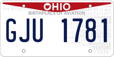 OH license plate GJU1781