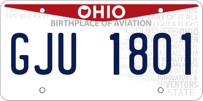 OH license plate GJU1801