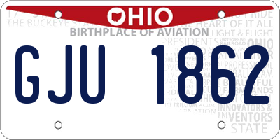 OH license plate GJU1862