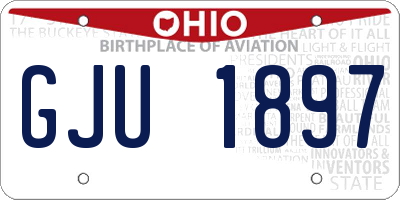 OH license plate GJU1897