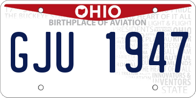 OH license plate GJU1947