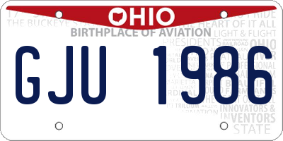 OH license plate GJU1986