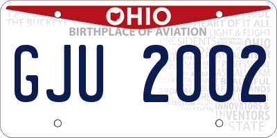 OH license plate GJU2002