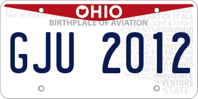 OH license plate GJU2012