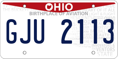 OH license plate GJU2113
