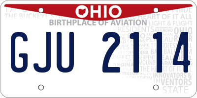 OH license plate GJU2114