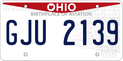 OH license plate GJU2139