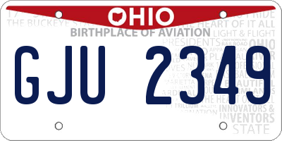 OH license plate GJU2349