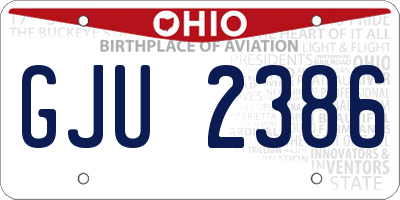 OH license plate GJU2386