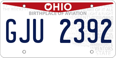 OH license plate GJU2392
