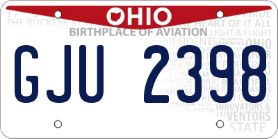 OH license plate GJU2398