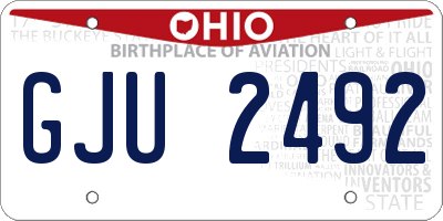 OH license plate GJU2492