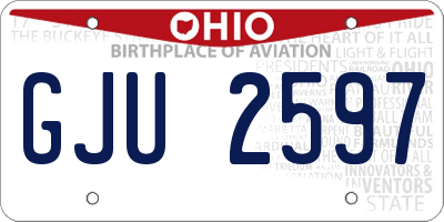 OH license plate GJU2597